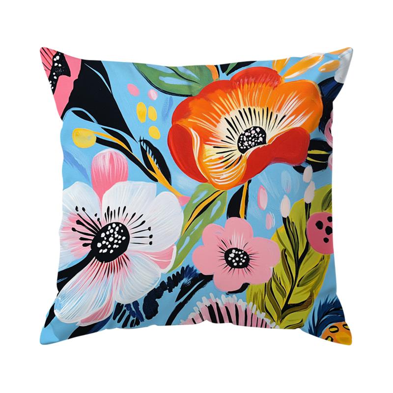 Federa per Cuscino Fiore Colorato Giungla Tropicale Copricuscino Decorativo Pianta Astratta Arredamento Casa Cuscini Divano Letto Cojin