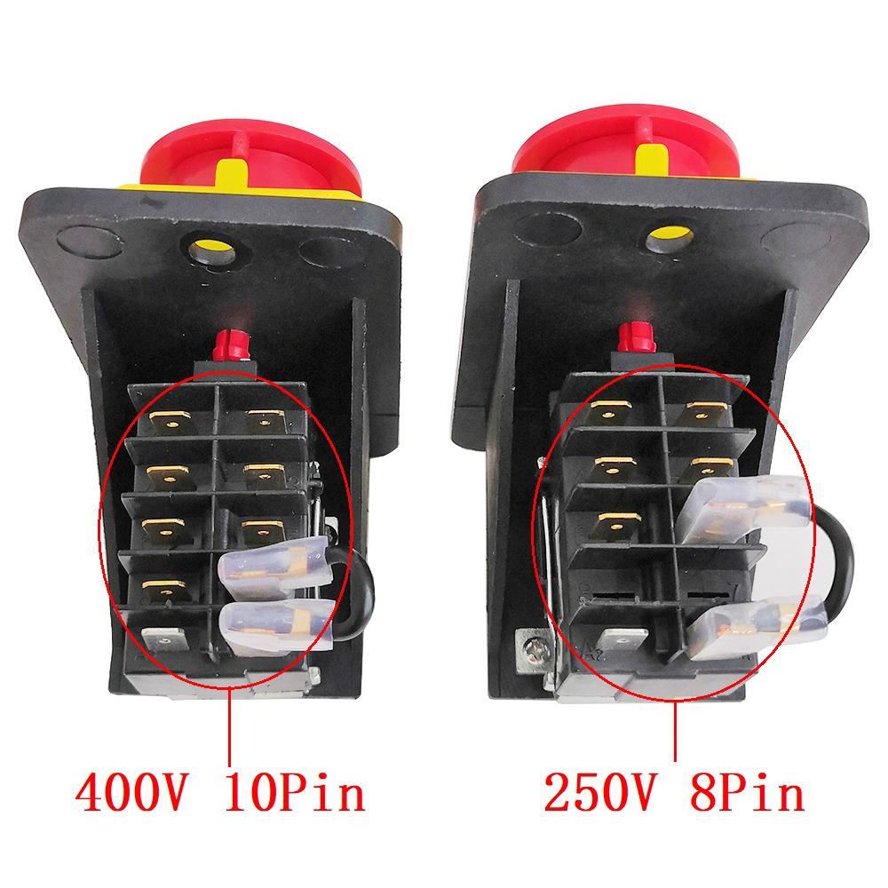 Comutatoare cu buton electromagnetic HCK3 cu capac de oprire de urgență 10 pini 8 pini