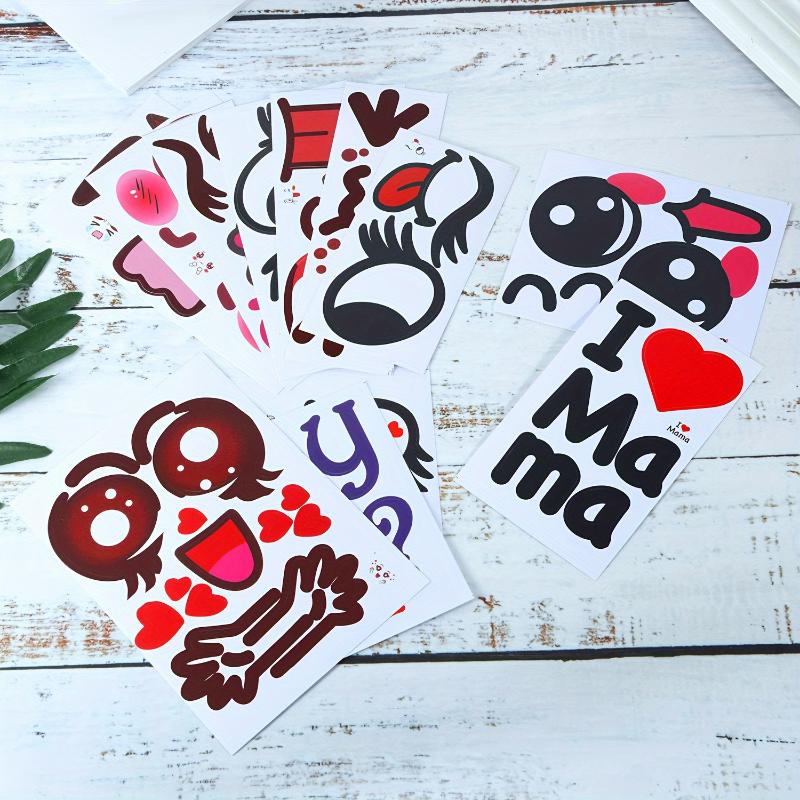 9Pcs Pregnancy Belly Stickers Photographs Props Funny Facial Expressions Decals Memorable Keepsakes Mum Maternity Accessories