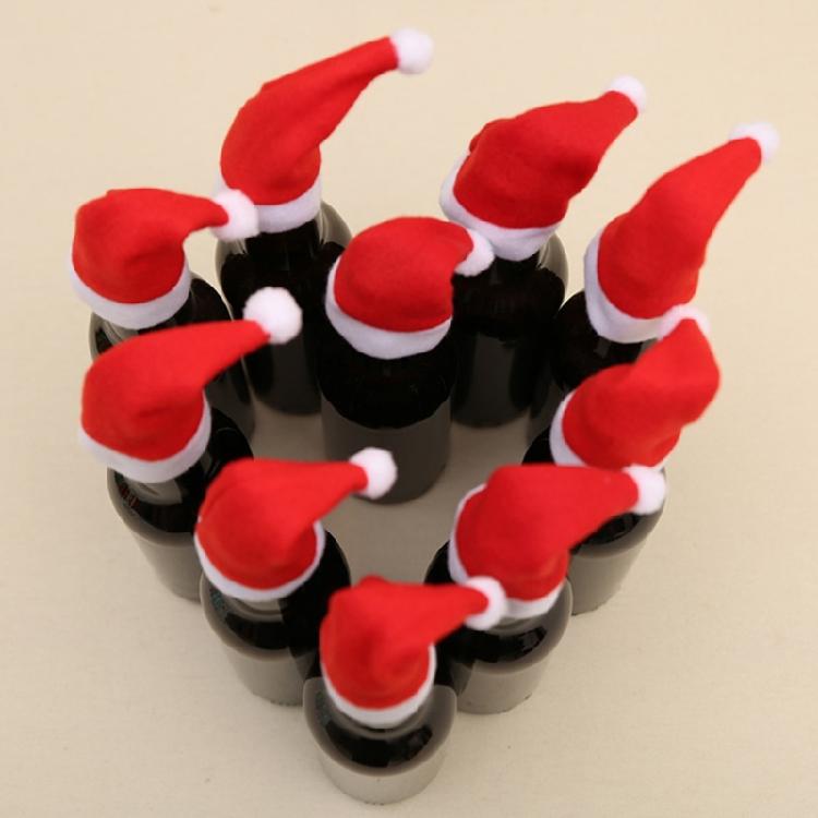 30pcs Mini Santa Hats Home Christmas Decor Lollipop Candy Cover Cup Bottle Cover