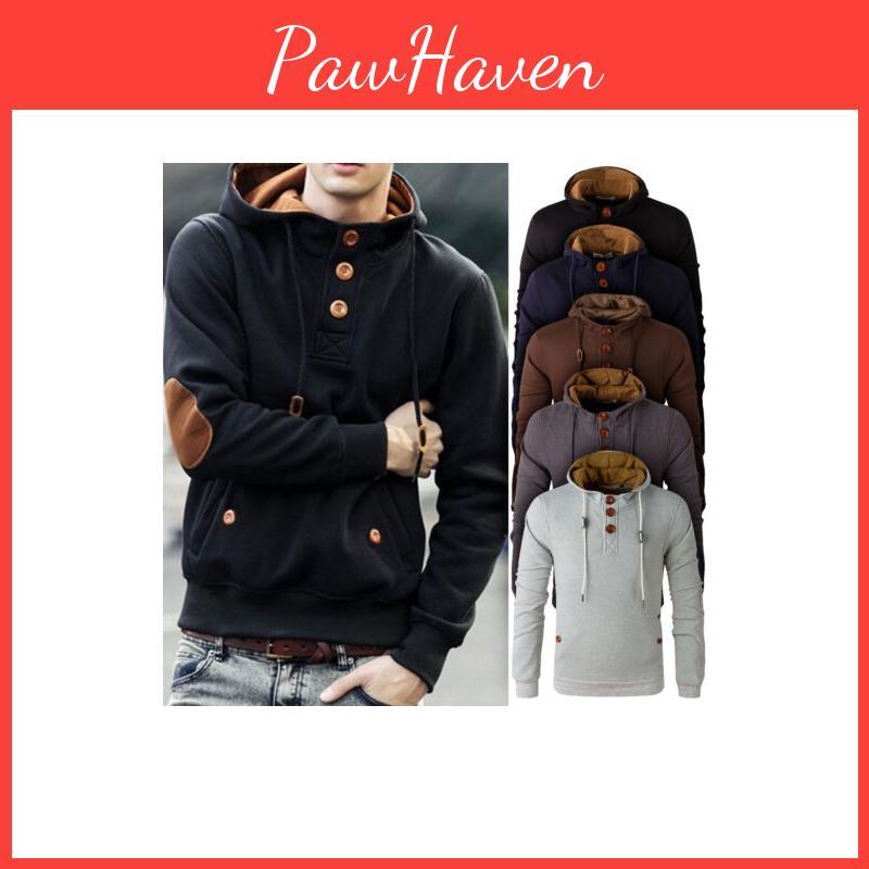 Men's Winter Cowl Neck Hooded Sweatshirt Coat Jacket For Ultimate Comfort And Style
