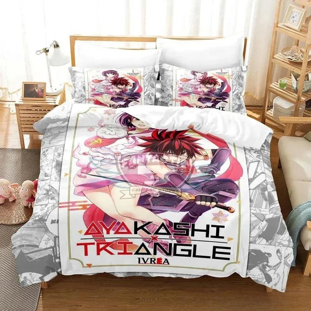 3D Anime Ayakashi Triangle Bedding Set Single Twin Full Printed With Pillowcase Duvet Cover Soft Queen King Size Bedclothes Home