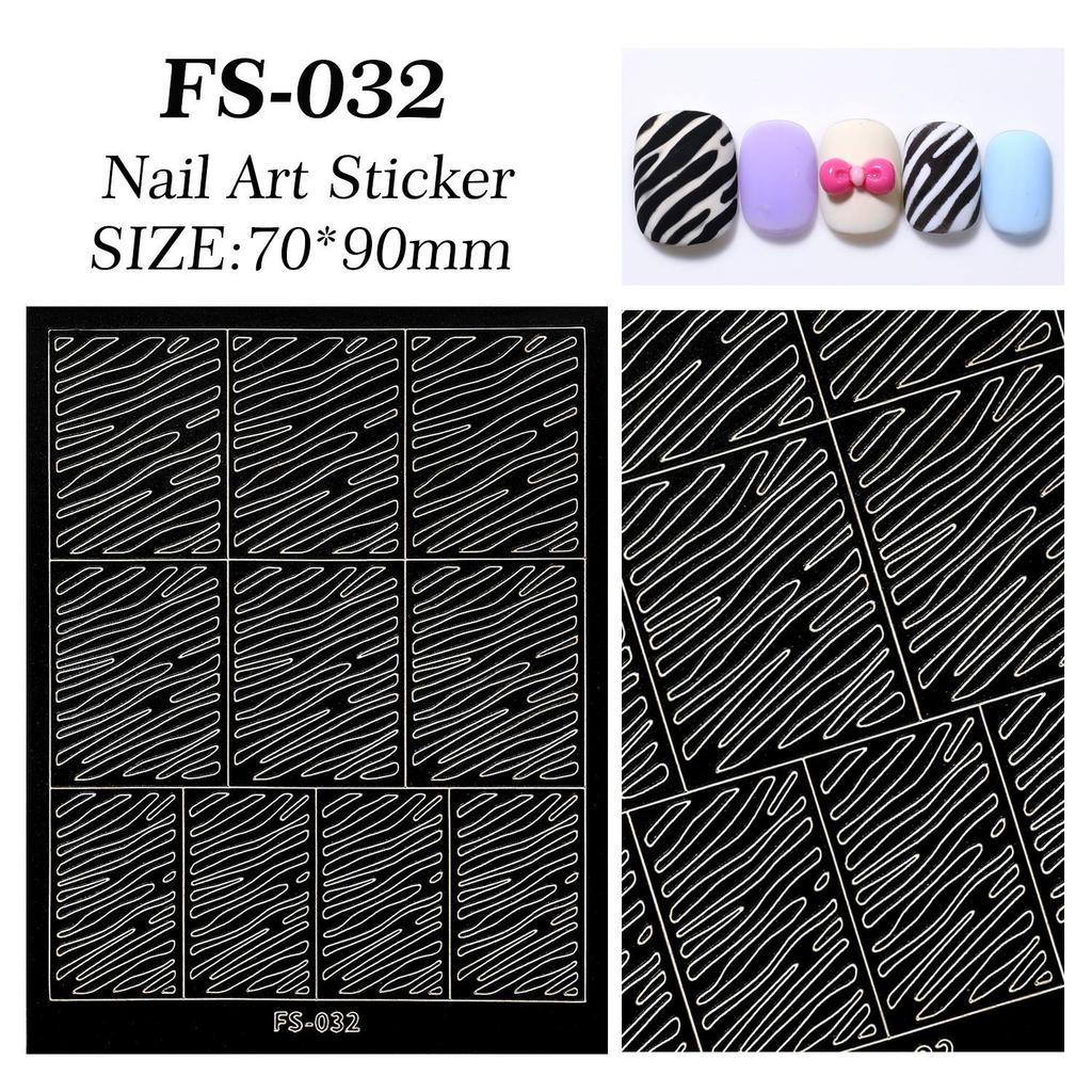 Rhombus Plaid Fish Scale Nail Art Stencil Stickers - Versatile DIY Hollow Template