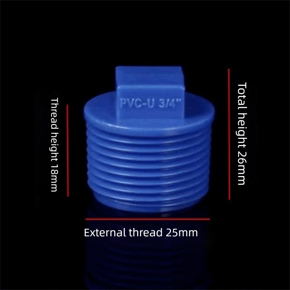 

10pcs/set PVC Male Thread End Cap External Plug Tube Connector Plumbing Pipe Plug Garden Irrigation blue-3/4inch