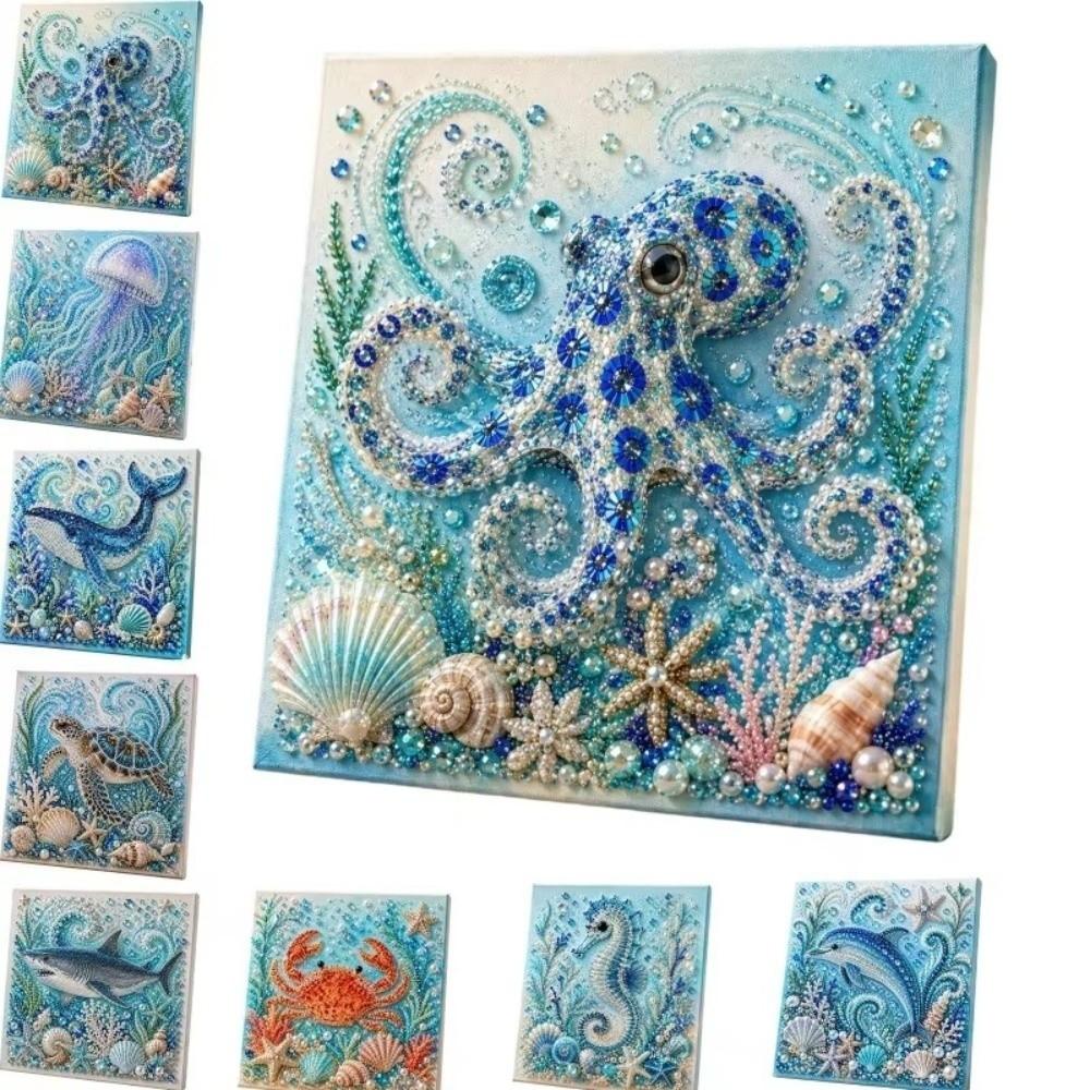 Coastal Style Ocean Theme Pearl Art DIY Kit Sparkling Ocean Art Set Wall Decoration