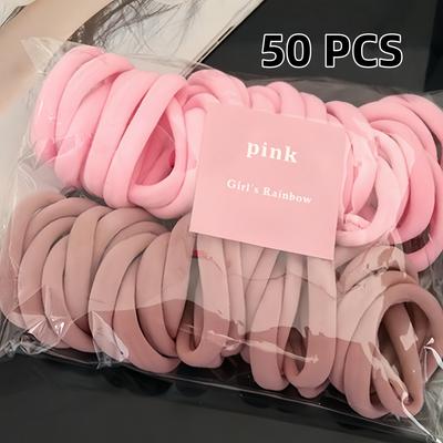 50pcs Women's Casual Hair Bands, Anti-slip, Suitable for Daily Hair Accessories, Gym Hair Bands, and Multi-functional Hair Bands