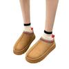 Women's Size 43 Plus Velvet Fur Warm Snow Boots - Thick Sole, Backless, Cotton Slippers