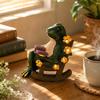 Zonne-aangedreven Kikkerbeeldje Schommelstoel Hars Tuinornament Decoratief Cadeau voor Binnen Buiten Rustieke Stijl Huisaccent