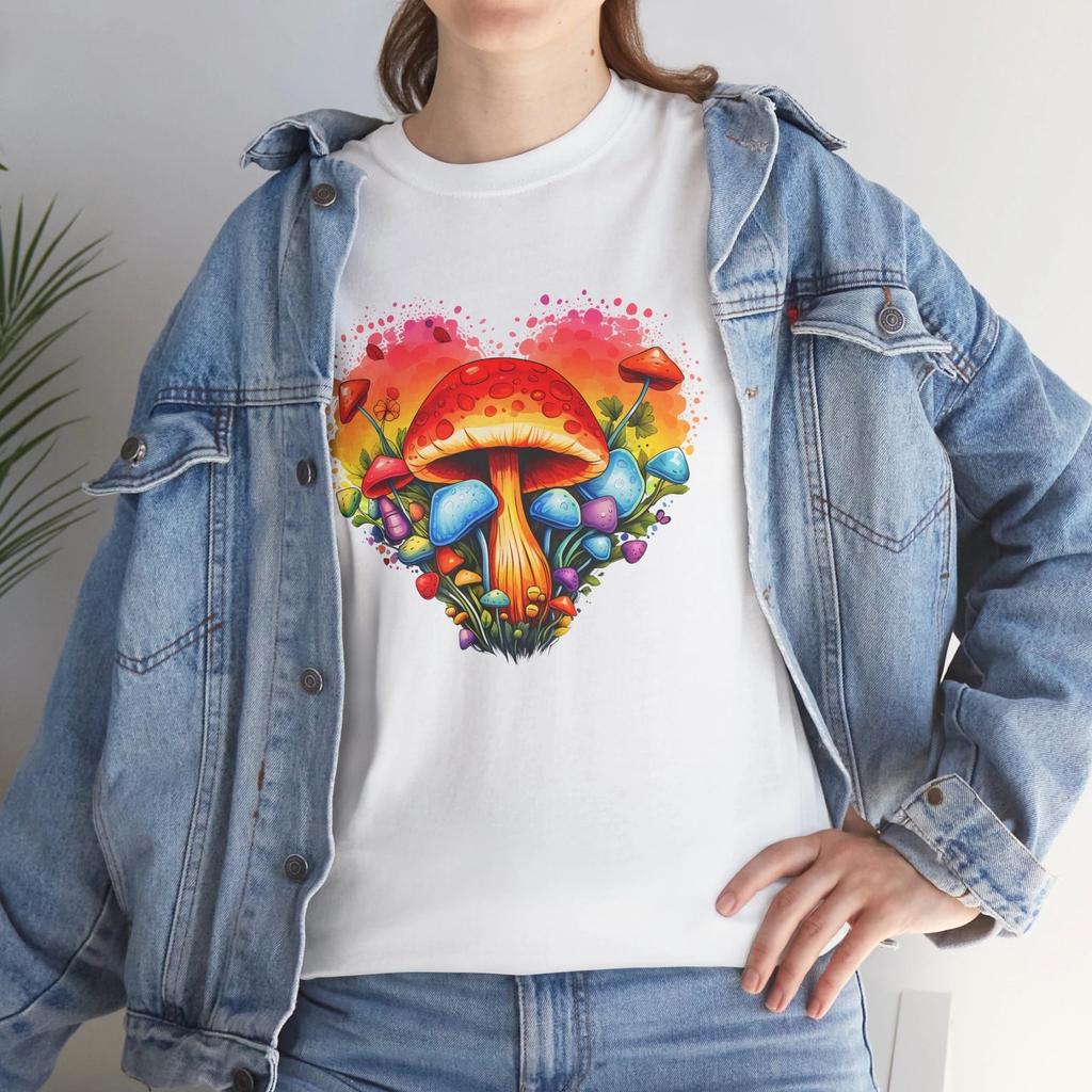 Vibrant Mushroom Fantasy T-shirt Tops Tees Unisex | Magical Creatures Shirt | Mythical Shirt