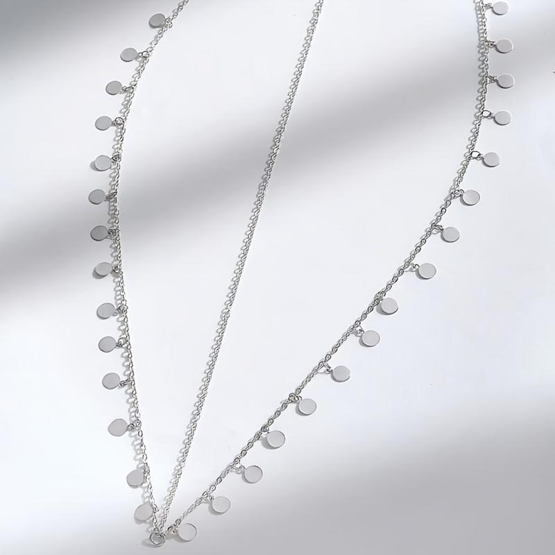 

1PC Simple Disc Fringed Forehead Chain, Bohemian Vacation Style Versatile Head Chain Hair Accessories Daily Atmosphere Women s Head Chain срібний