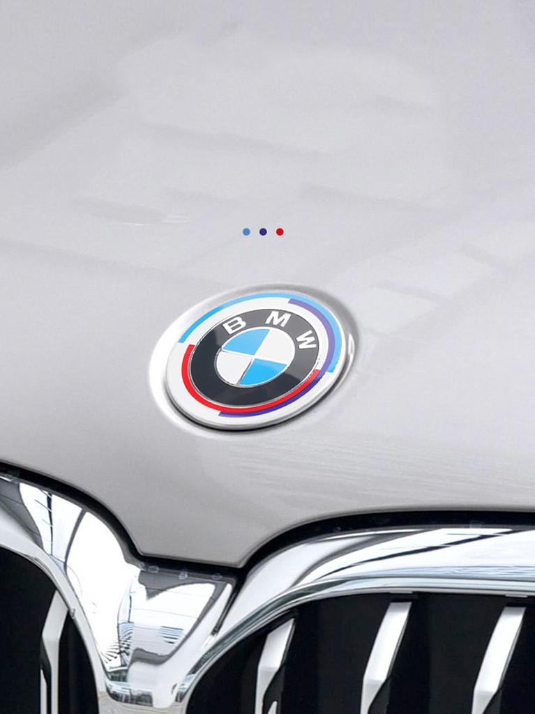 OSTB7 3d 82mm 74mm Car Front Hood Badge Bonnet Logo Rear Trunk Emblem For BMW E46 E39 E90 E36 E60 E30 E87 M2 M3 M4 M5 50th Anniversary