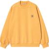 Solid Color Logo Patch Loose Fit Crew Neck Drop Shoulder Long Sleeve Sweatshirt Men Sweatshirt Yellow I029522-2BW-GD