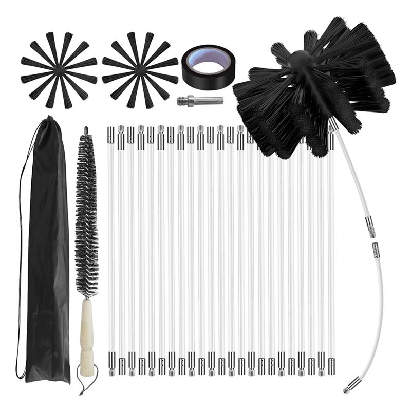 

ABJI-Chimney Kits, Dryer Vent Cleaning Kits, Chimney Sweeps And Chimney Cleaning Kits, Duct Brush Cleaning Brush чёрный
