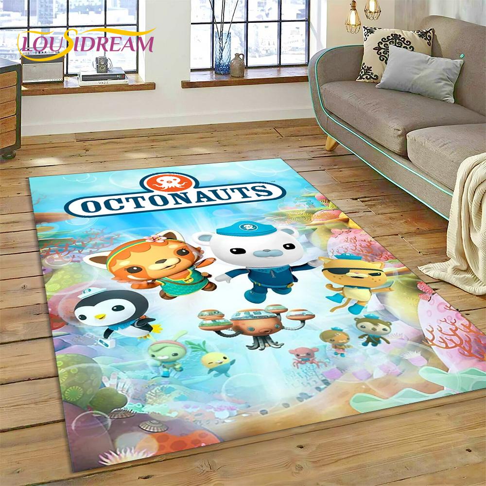 3D kreslený koberec The Octonauts Barnacles, Koberec do obývacího pokoje, ložnice, k pohovce, rohožka, Dekorace, Dětská protiskluzová podlahová rohož