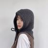 Knit Hoodie Hat for Students Adult Windproof Winter Balaclava Neck Protect Hat with Adjustable Size Warm Cycling Hat