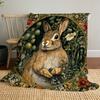 1pc Medieval William Morris Rabbit Design blanket, al season lightweigh Poster blanket home office outdoor nap multifunc Poster blanketional blanket