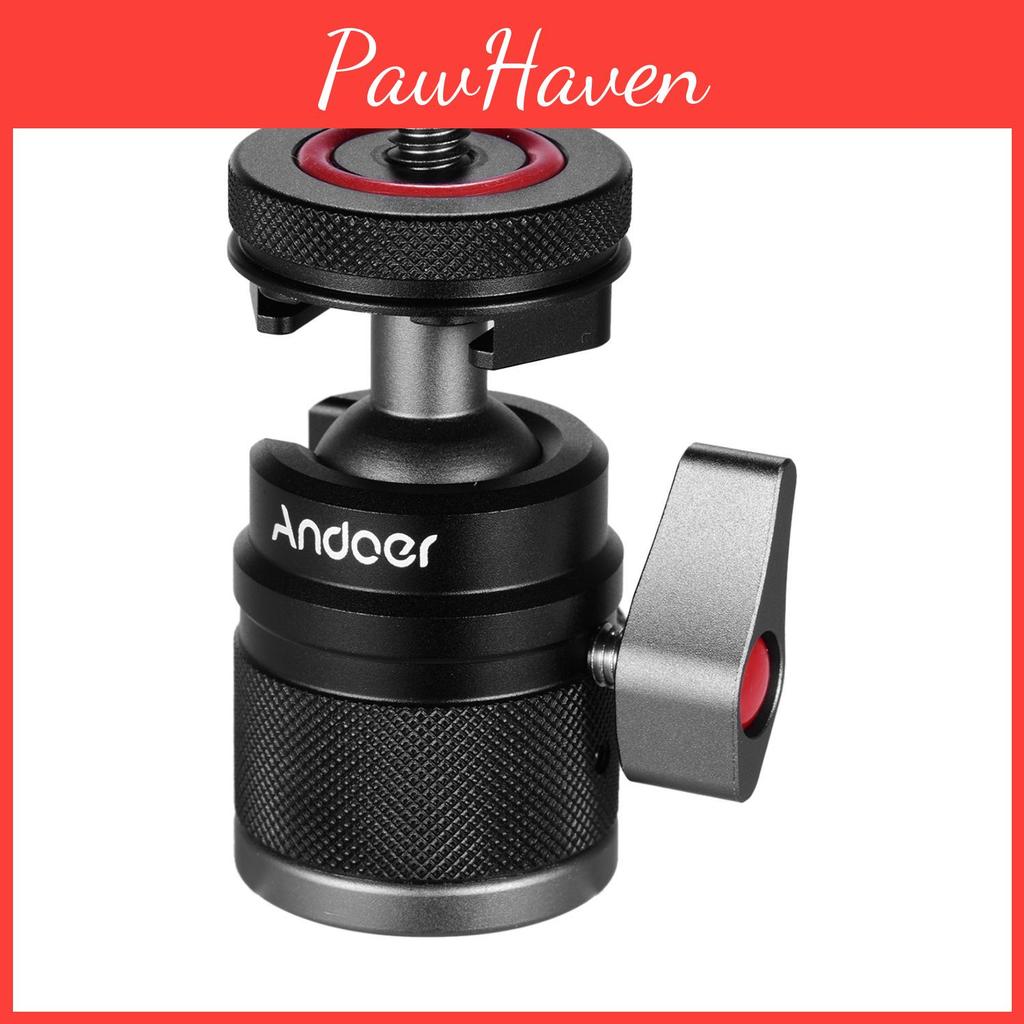 2in1 Mini Shoe Ball Cold Head Dual Use 14 Screw Cold Shoe Aluminum Alloy For Camera Phone Speedlite Tripod Selfie Stick
