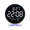 LED Digital Alarm Clock Week Date Second Hand Display Brightness Adjustable 2 Alarms Table Ambient Light 12/24H Electronic Clock