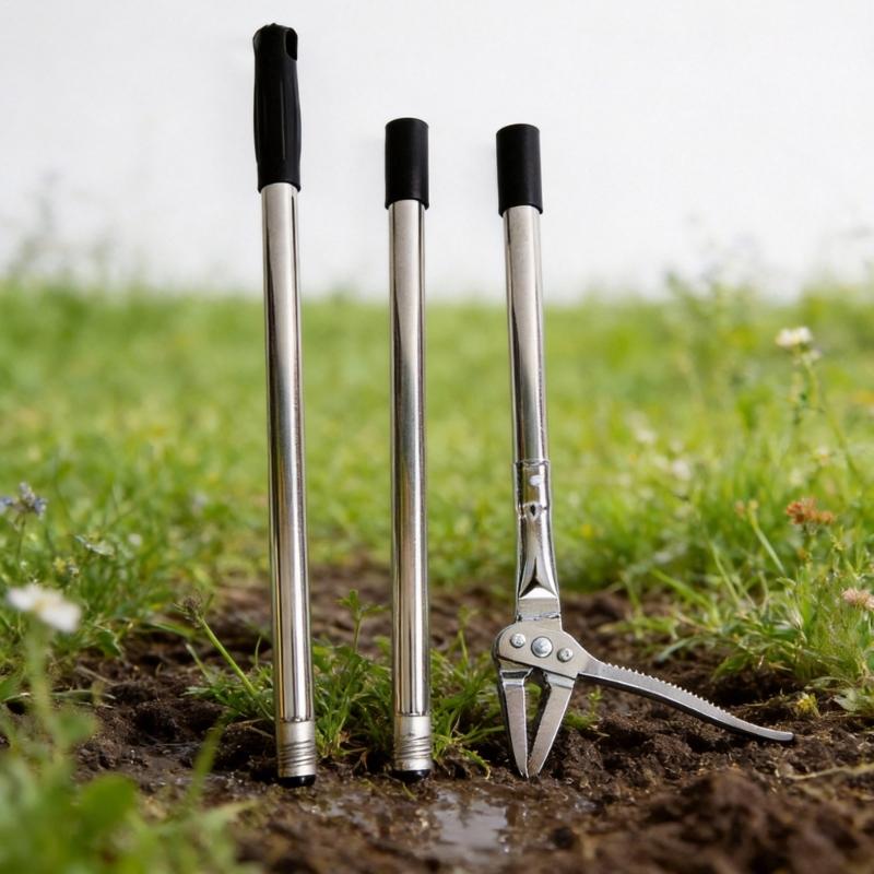 Gardening Weeder With Detachable Stainless Components Standing Operation Reduces Back Strain During Use