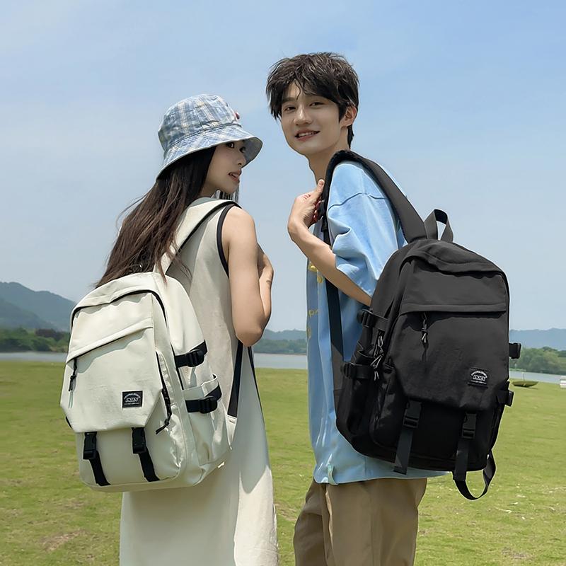 Junior High School Student Schoolbag Men's Solid Color Backpack Women's Travel Backpack