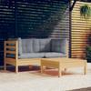 Day and Night - Day and Night Garden Furniture Set 3 Pieces and Pine Wood Cushions