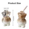 320ML Creative Cute Bear Coffee Mug with Straw Transparent Cup Beer Milk Coffee Water Cups Wholesale Glass Drinkware Mug Set