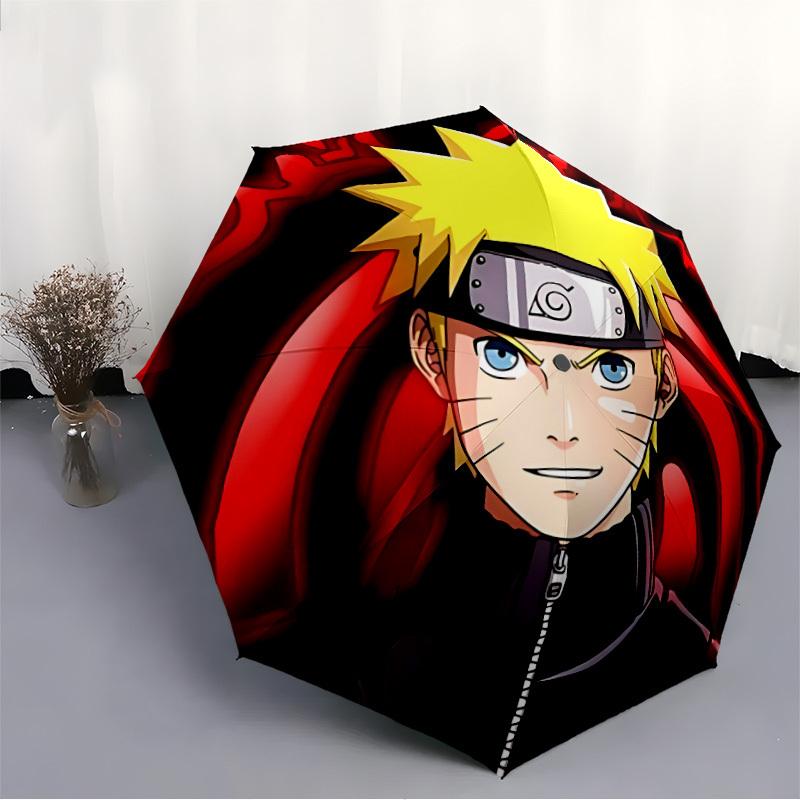 1pc Naruto Sage Mode Automatic Open/Close Umbrella Compact Travel Umbrella, 8 Rib Heavy Duty, Perfect for Women & Men a0923167