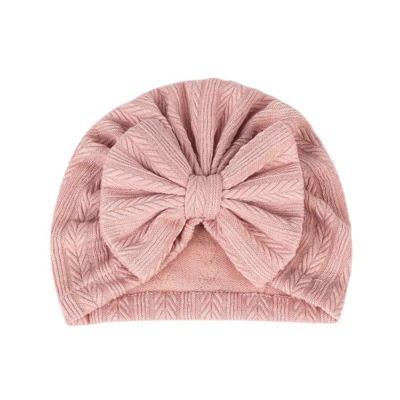 New baby hat baby hat elastic jacquard Indian hat bow windproof children's hat knitted pullover hat