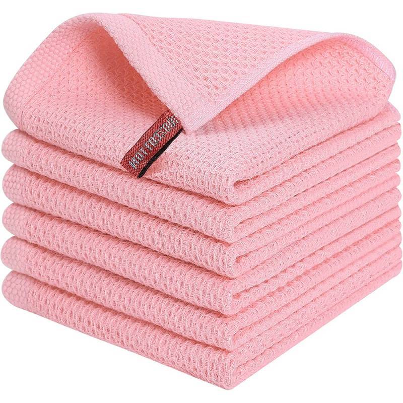 Pure Katoen Wafel Keukenhanddoek Met Absorberend Stof Voor Thuisgebruik