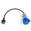 3x1.5mm² x 0.5m Power Adapter Cable with Industrial Plug and Female Socket