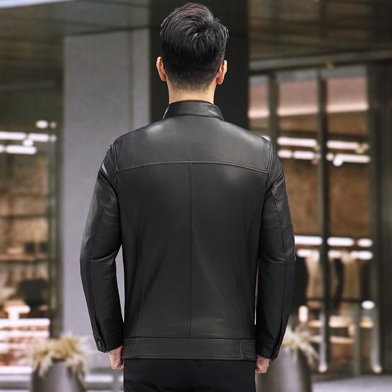 KAISER Men's Genuine Leather Stand Collar Jacket