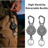 High Elasticity Thickened Steel Wire Retractable Keychain Outdoor Anti-Theft Anti-Loss Hexagonal Easy-Pull Buckle