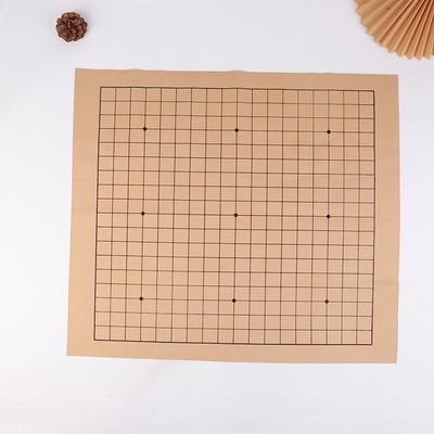 Doppelseitiges PU und Plüsch Schachbrett Altes Spiel Faltbares Go-Spiel Schachbrett Weiqi Damebrett Brettspiel für 53*61CM