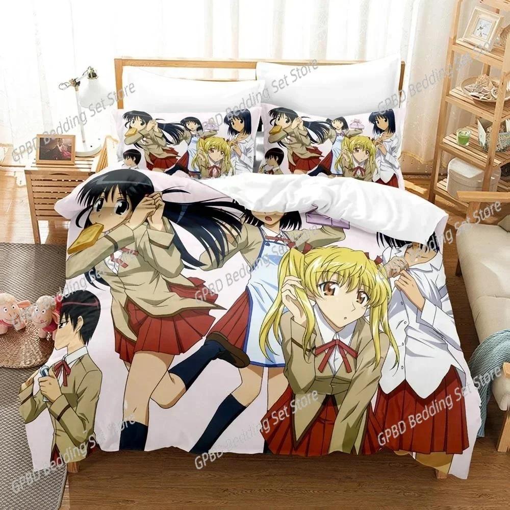 Luxury New 3D Print Anime School Rumble Bedding Set Single Twin Full Queen King Size Bed Set Bedroom Duvetcover Sets Home