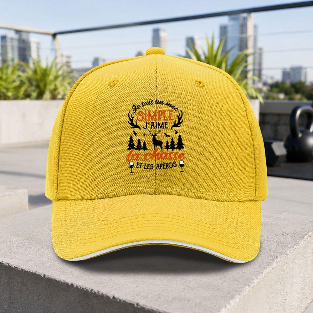 Neuer Hirschjagd-Weinglas-Sandwich-Baseballkappe Unisex Einfach Leicht Verstellbar Outdoor Schnabelkappe Geeignet für Treffen