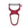 VICTORINOX RAPID Peeler, Dishwasher Safe, Straight Red, with Sprout Remover, Perfect for Peeling Soft Fruits and Hard Foods (6.0930.1)