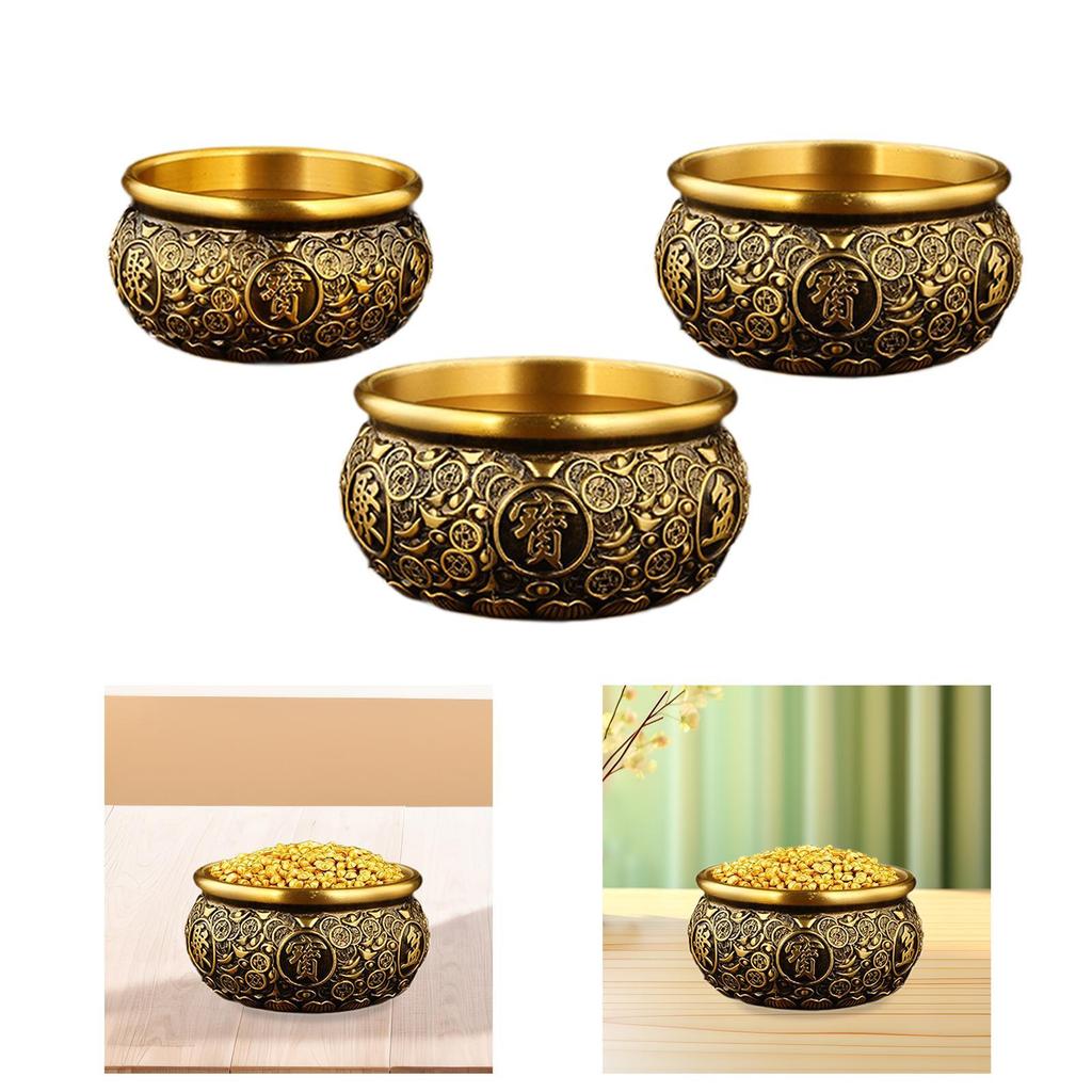 Chinese Treasure Bowl Decorative Feng Shui Decor Treasure Basin Treasure Bowl for Restaurant Office Shop Desk Housewarming Gift
