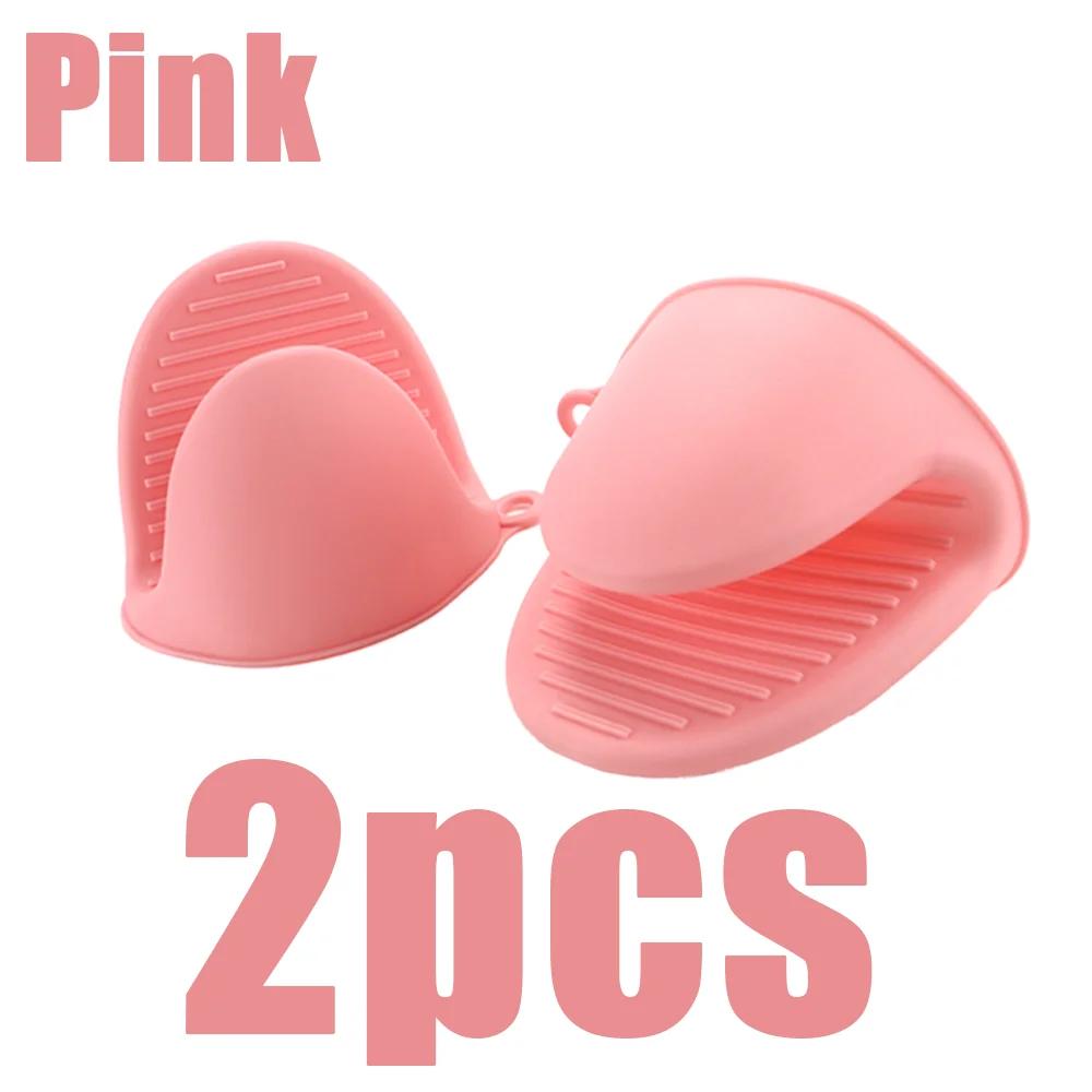 

2pcs Oven Mitts Silicone Heat Resistant Pinch Mitts Anti Scalding Non Slip Thickened Gloves Microwave Grip Bowl Pot Kitchen Tool