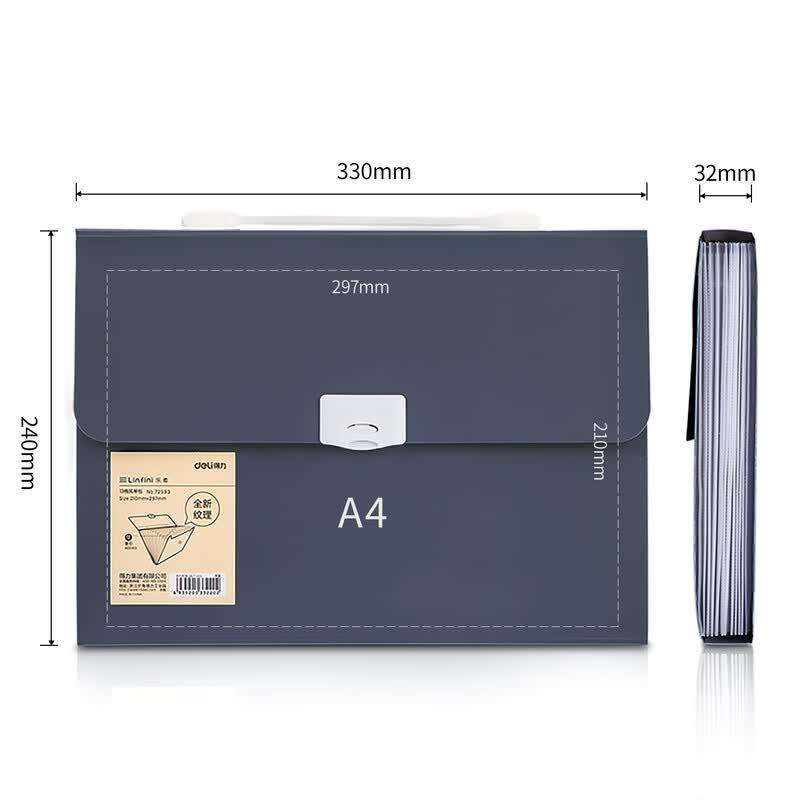 Deli A4 13-Compartment Accordion File Folder