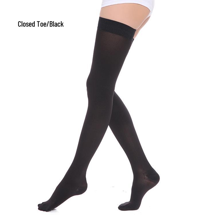 Level 2 Medical Compression Open-Toe Long Leg Sleeves - High Elastic, Slimming, Blood Circulation Support Socks.