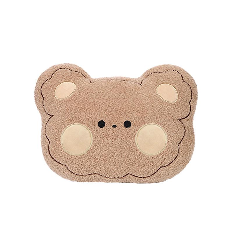 Plush Bear Emoticon Pillow With Soft Foam For Lounge And Office Comfort