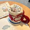1pc Teacup Shape Storage Bag Foldable Large Capacity Pencil Storage Bag Portable Travel Cartoon Toiletry Bag Makeup Bag