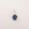 Kamień szlachetny topaz londyński niebieski Srebro próby 925 Biżuteria Cyrkonia Owalny wisiorek 1,22" CZP-13-6