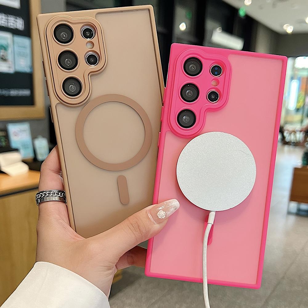 S26 S25 Ultra Case Luxury Translucent Magnetic Armor Case For Samsung Galaxy S26 S25 S24 S23 S 26 25 Ultra Plus Matte Back Cover
