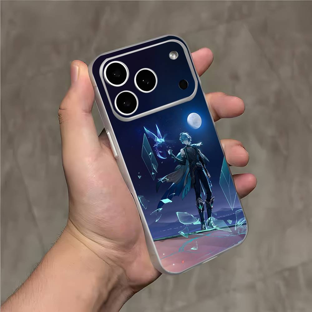 Alhaitham Genshin Impact Transparent White Phone Case For iPhone 17,16,15,14,13,12,11,Pro,Max,Plus Magnetic Wireless Charging