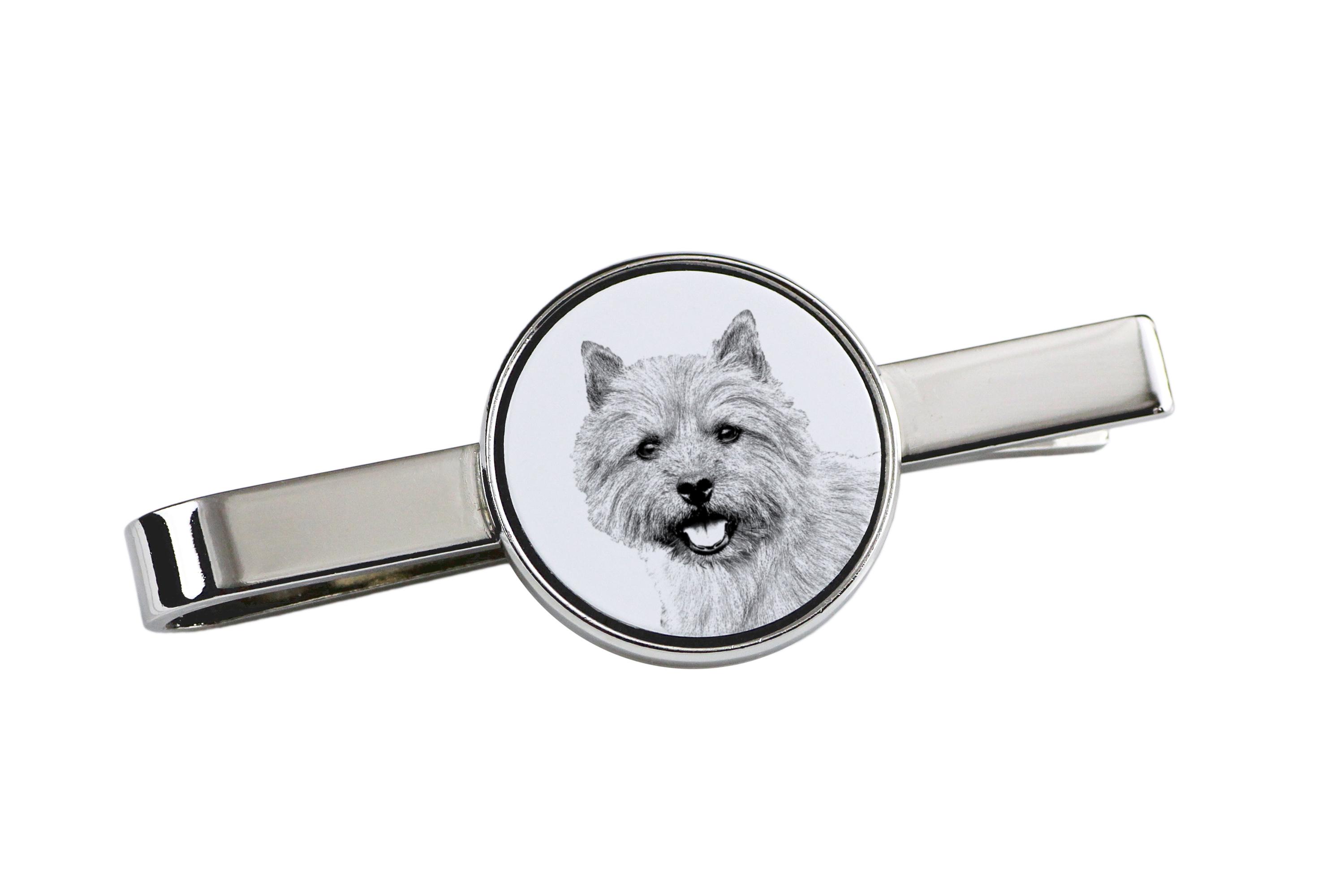 

Norwich Terrier - tie clip with a dog, personalized tie clip, a unique gift for a man from the Art-Dog brand срібний