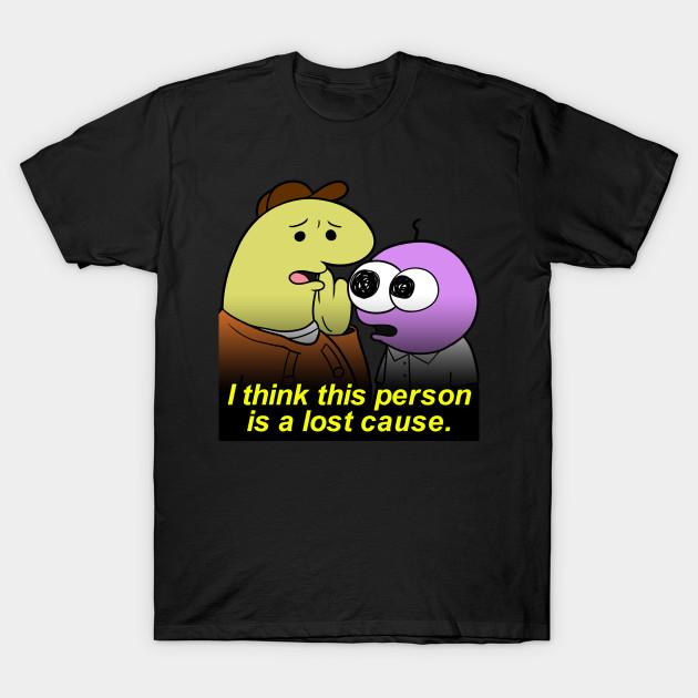 

Men Black Print T-shirt Smiling Friends - Lost Cause No-Cut Transfer Paper Print Cotton Tshirt M чорний
