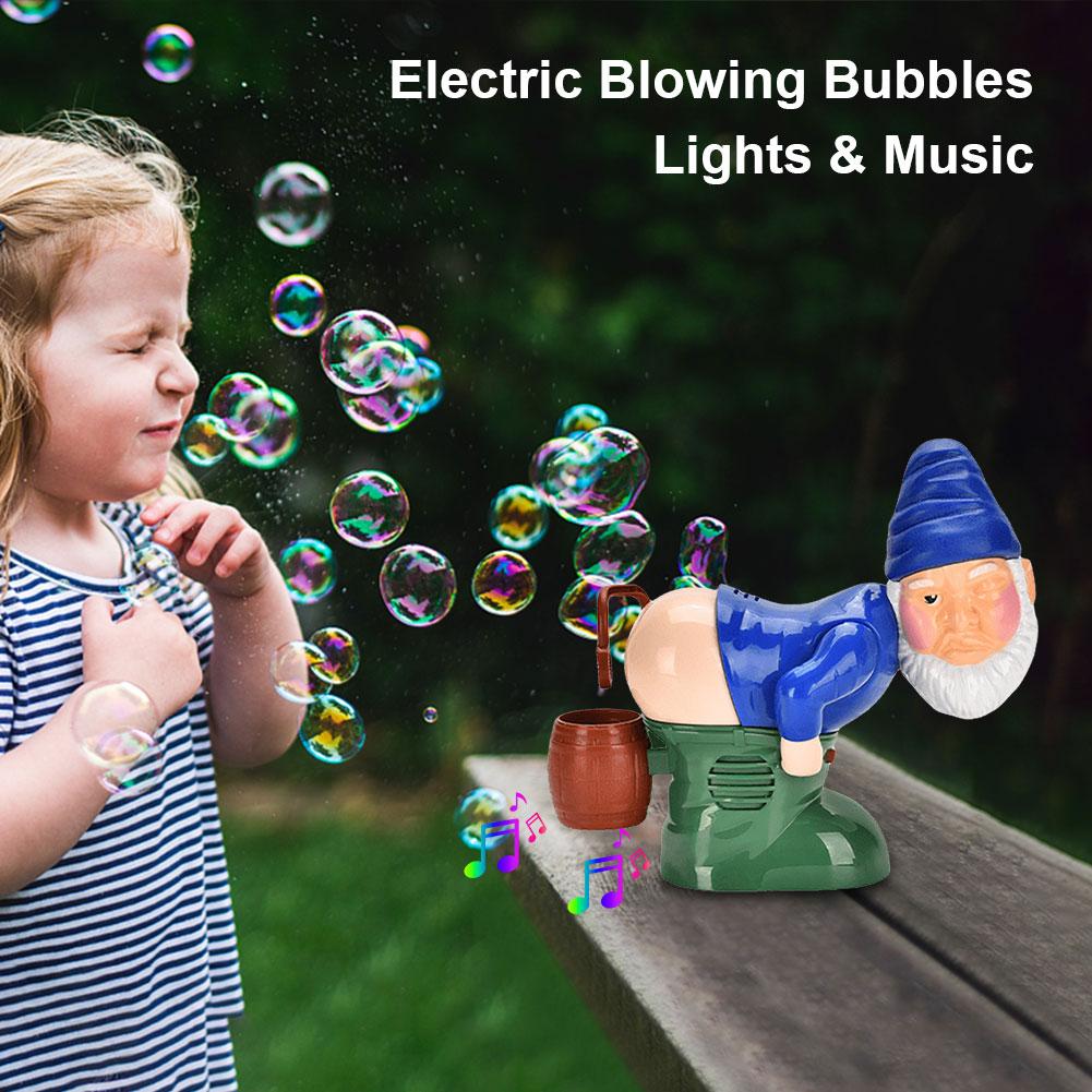 Christmas Gnomes Farting Bubble Toy with Music & Light Electric Fart Santa Toy Novelty Xmas Gift for Boys Girls