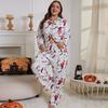 Plus Size Women's Halloween Pajama Set - Cardigan & Long Pants