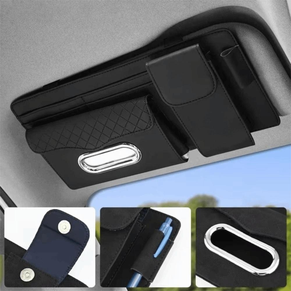 Pen Holder Car Sun Visor Organizer Hanging Car Visor Storage Bag Interior Accessories